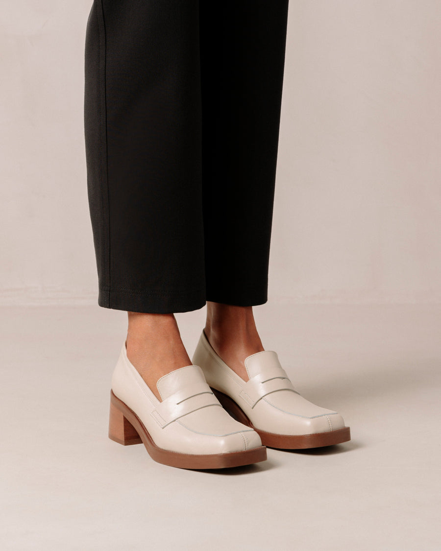 Roxanne Cream Leather Loafers Loafers ALOHAS