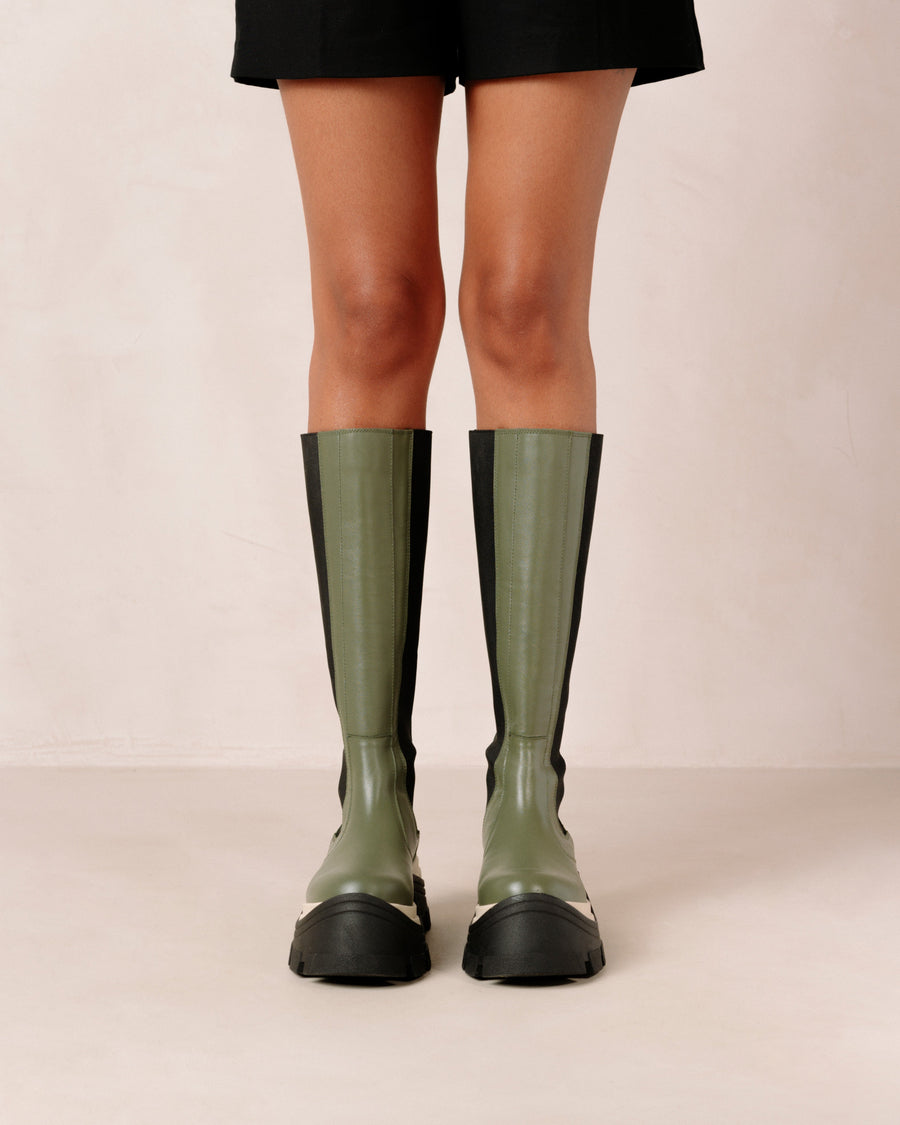 Roxie Chess Dusty Olive Boots ALOHAS