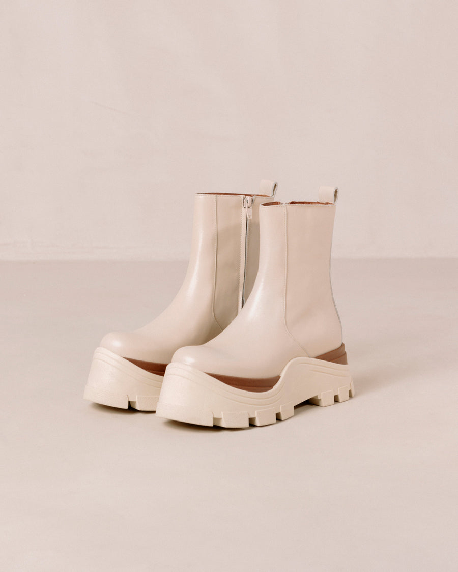 Sapphire Marcona Cream Ankle Boots Ankle Boots ALOHAS