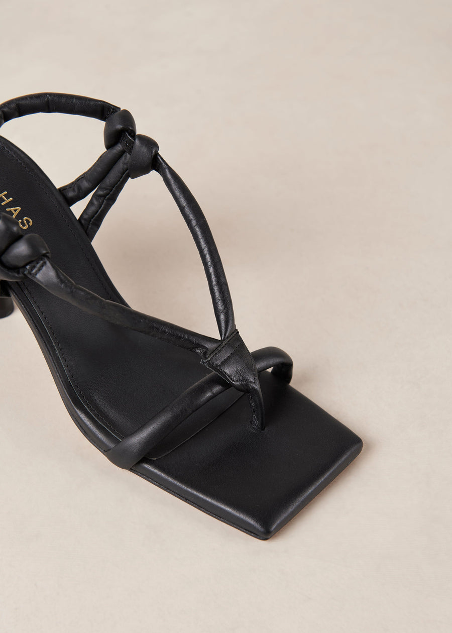 Sheila Black Leather Sandals Sandals ALOHAS
