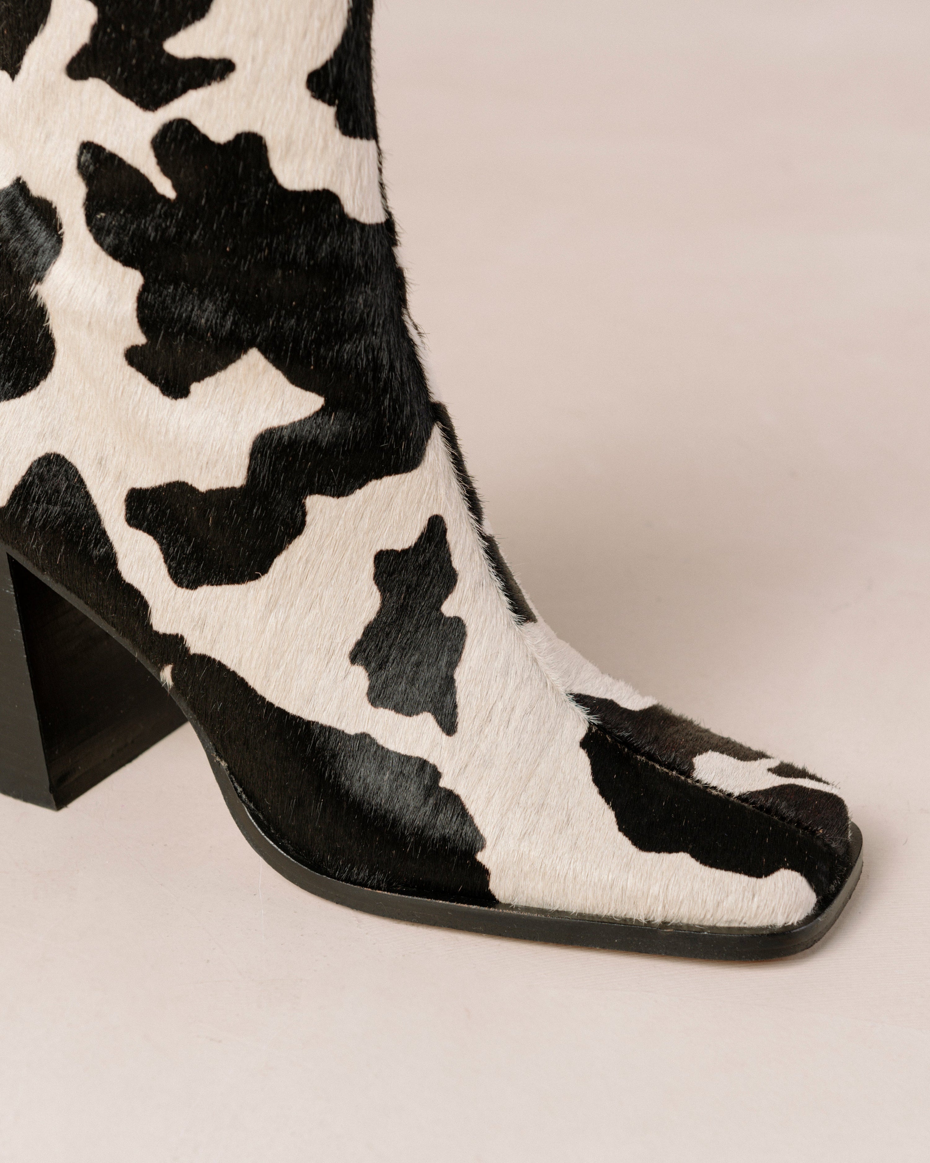 South Cow - Cow Print Leather Boots | ALOHAS
