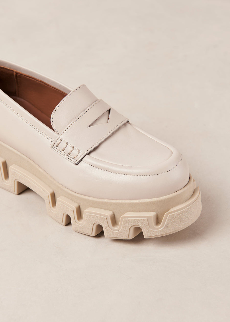 Stella Cream Leather Loafers Loafers ALOHAS