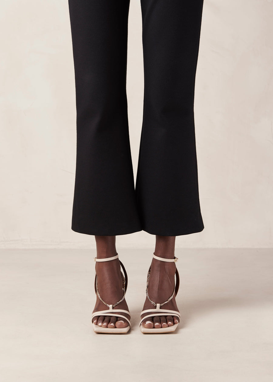 Straps Chain Cream Leather Sandals Sandals ALOHAS