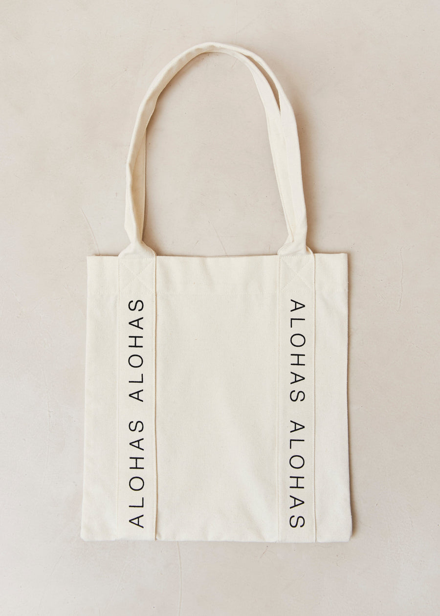 Summer Of Love Cream Tote Bag Handbags ALOHAS