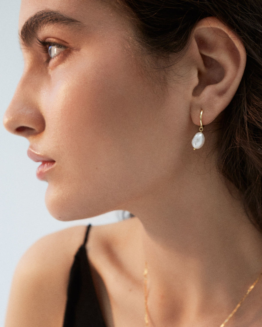 Teardrop Pearl Earrings Gold Earrings ALOHAS
