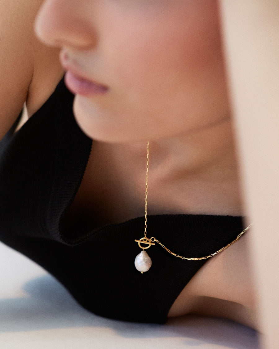 Teardrop Pearl Necklace Gold Necklaces ALOHAS