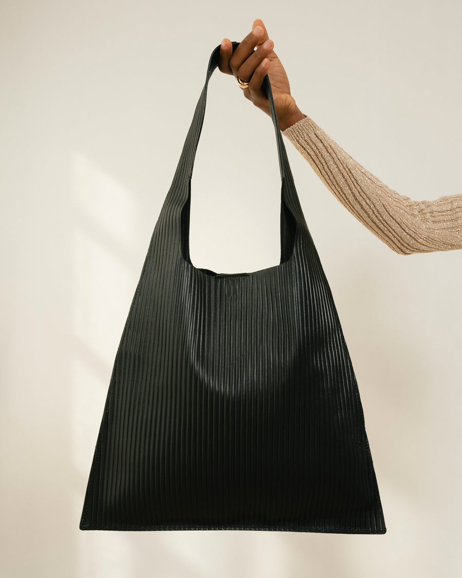 The L Pleated Black Handbags ALOHAS