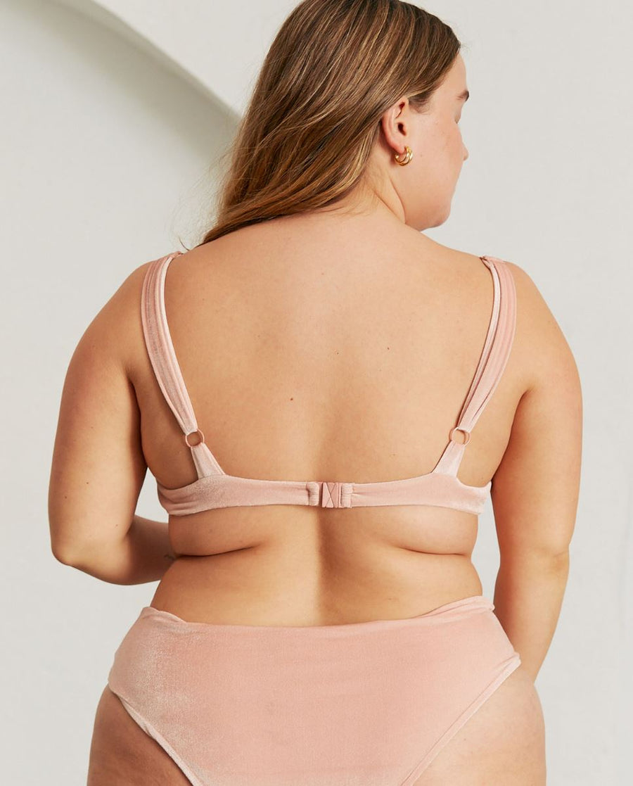 The Loop Velvet Pale Pink Bikini Tops ALOHAS