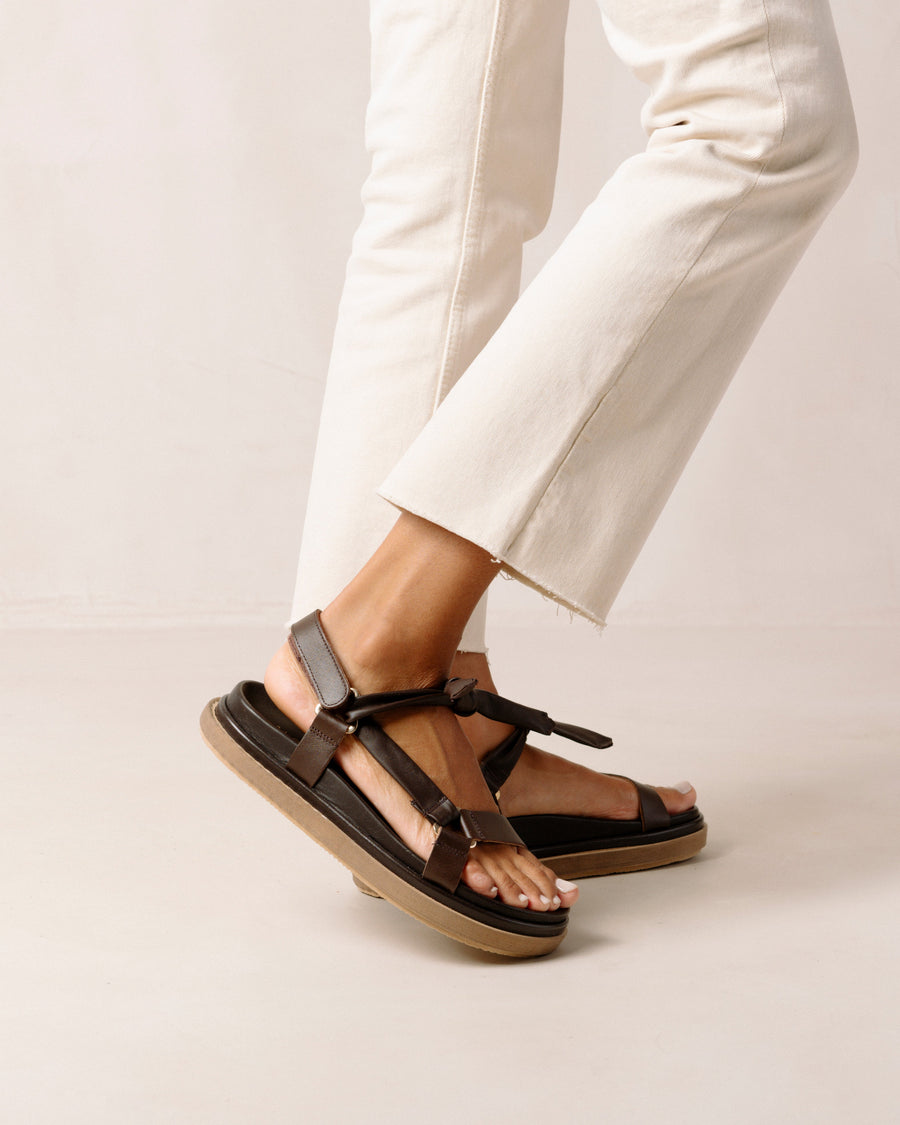 Tied Together Coffee Brown Sandals ALOHAS