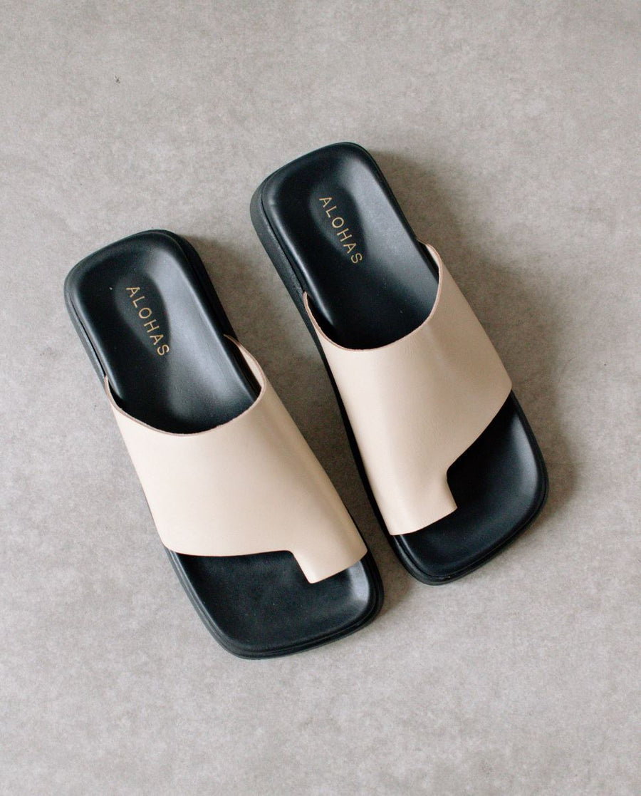 Toe Ring Flop Stone Beige Sandals ALOHAS