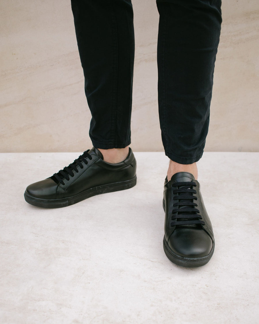 Tokyo - Men Leather Sneakers - Black Sneakers Åpoint