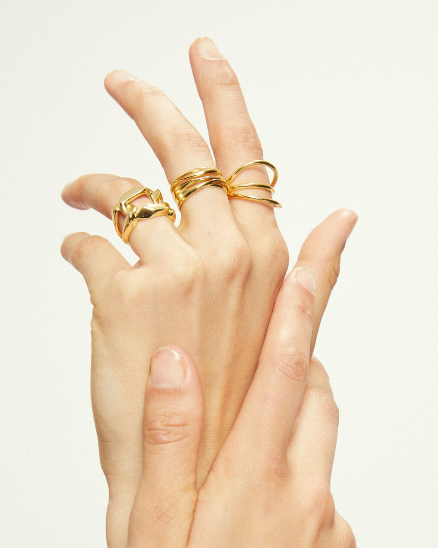 Trilogy Hoop Ring Gold Rings ALOHAS