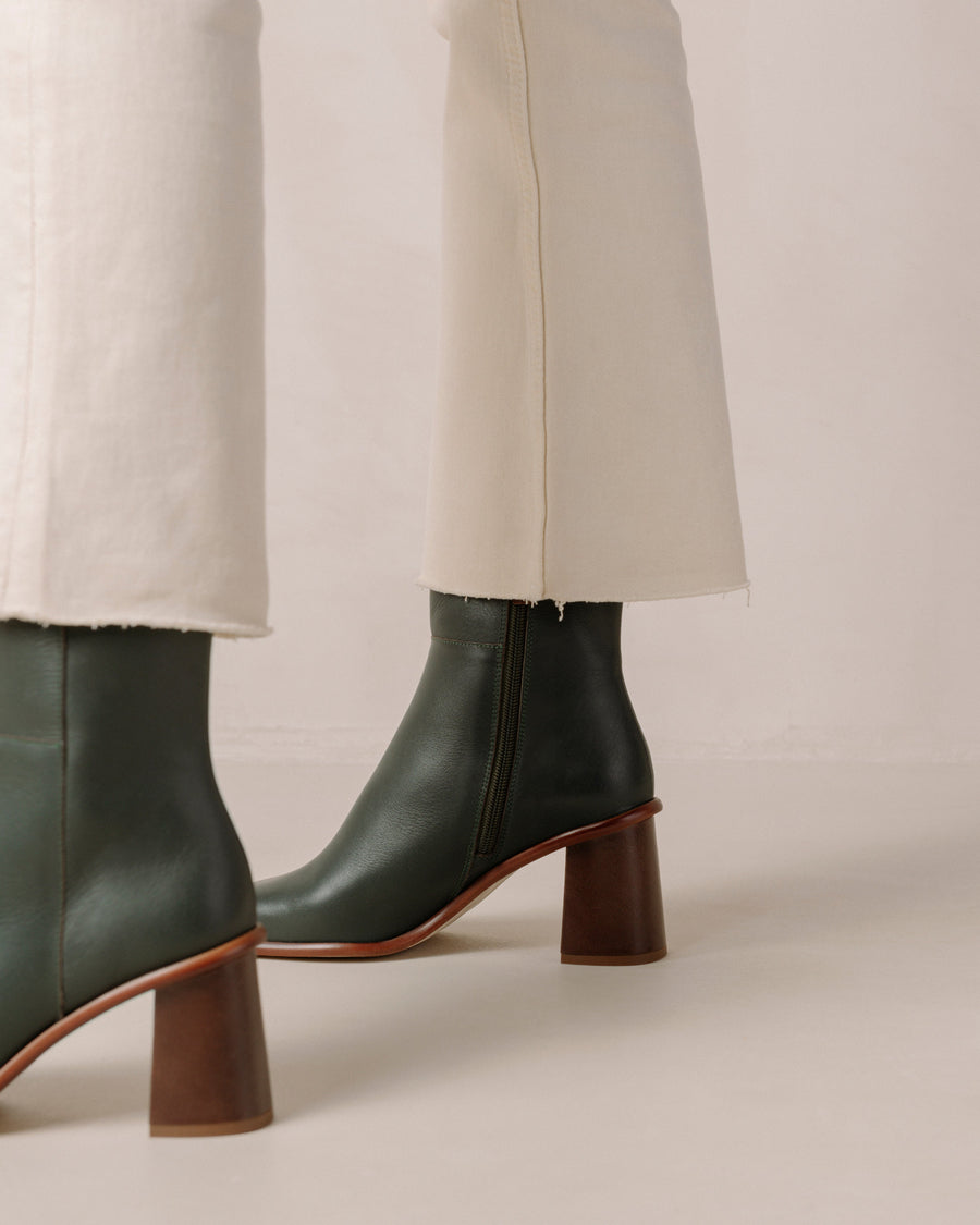West Vintage Jade Green Ankle Boots ALOHAS