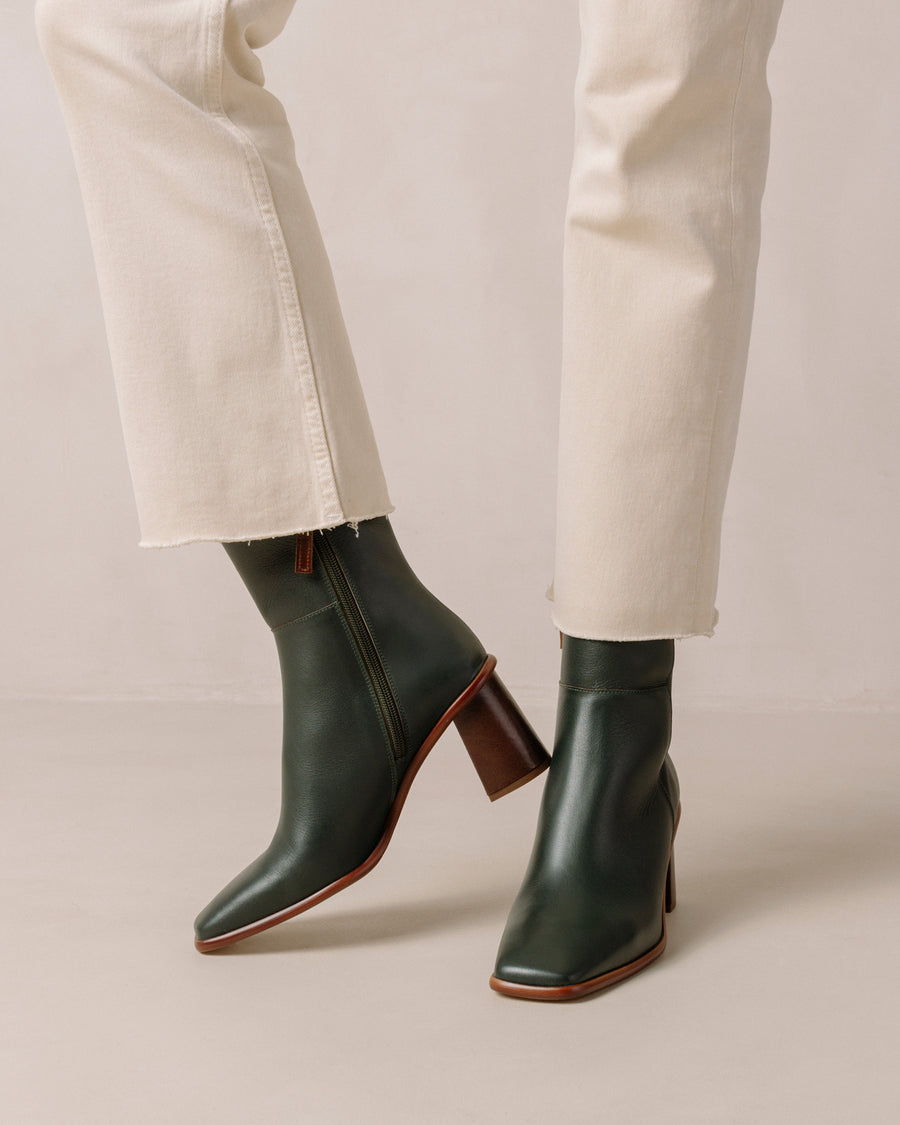 West Vintage Jade Green Ankle Boots ALOHAS